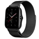 Magnetisk slinga för Amazfit GTS/4/2/2e/GTS2 Mini/3/GTR 4/3/2/47mm 20mm 22mm Metal Mesh Smartwatch Armband Amazfit Bip 5-rem Black 20mm