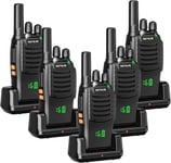 H777H Talkie Walkie Professionnel,Talkie Walkie Longue Portee Affichage Cache Led,Lisibilite,Alarme D'Urgence,Vox,Type-C,Talkie-Walkie Pour Commerce De Detail,Supermarche(Noir,5 Pieces)