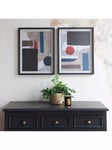 One.World Brookby Geometric Wood Framed Print, Set of 2, 65 x 50cm, Black/Multi