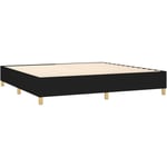 Sommier à lattes sur pieds cadre de lit 200x200 cm tissu noir TDL0206993