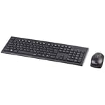 Hama Clavier et Souris sans Fil Cortino (Pack Kit Clavier Souris sans Fil 2.4GHz, Dongle USB, Souris Optique 1000DPI, Clavier AZERTY, Pavé Numérique, pour PC, Laptop) Noir