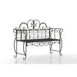 CLP Banquette de jardin antique MINNA, en fer forgé laqué robuste, style nostalgique, 123 x 46 cm, 5 couleurs au choix94 cm - bro...