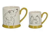 Creative Tops Into the Wild 'Little Explorers' Parent and Child Ceramic Printed Mugs - 'Bear and Cub' (Set of 2)