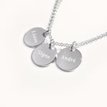 Tre coins, Halsband med gravyr - Silver