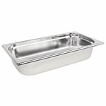 Vogue K929 Stainless Steel 1/3 Gastronorm Pan 2.5Ltr/65mm Deep Food Container,