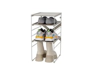 Joseph Joseph Level Adjustable Tier Shoe Rack Organiser, Durable Shelves And Steel Frame, Single, Stores 4 Pairs