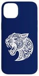 Coque pour iPhone 14 Plus Grognement Léopard Polynésien Tribal Maori Motif Lumière