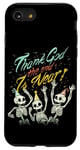 Coque pour iPhone SE (2020) / 7 / 8 Thank God The End is Near Skeletons Halloween Nouvel An