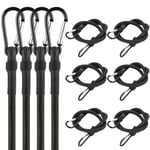 MUXHEL 10PCS Bungee Cords with Carabiner Clips 2m Black Long Bungee Cords with Hooks Heavy Duty Bungee Cords with Carabiner Hooks for Camping Tarps Bike Rack Tent Car