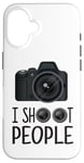 iPhone 16 I Shoot People Funny Photographer Camera Lens Design Shirt Case