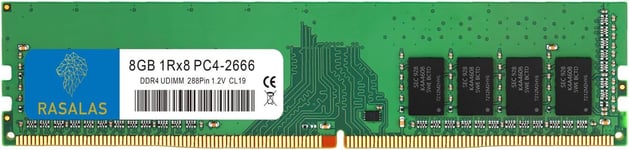 8 Go DDR4 2666 MHz (DDR4-2666) PC4-21300 (PC4-2666V) Non-ECC Unbuffered 1.2V CL19 1Rx8 Rank Single Rank 288 Pin Desktop RAM Upgrade, PC4-2133P