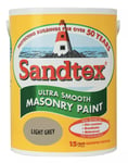 Sandtex LIGHT GREY 5 LITRE Ultra Smooth Exterior Masonry Paint 5L Tub