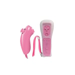 Wii Mote Motion Plus + Nunchuk Kompatibel med Nintendo Wii / Wii U Rosa