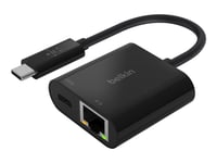 Belkin - Ethernet- Og Ladeadapter - Usb-C - Gigabit Ethernet X 1 + Usb-C (Bare Strøm) X 1