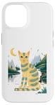 Coque pour iPhone 14 Chat mignon Art Midnight Illustration Simple Art