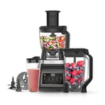 Ninja 3-en-1 Robot de cuisine et mixeur avec 5 programmes: Mixer, Mixer Max, Hacher, Mélanger, Purée, Bol 1,8L, Cruche 2,1L, Tasse 700ml, 1200W, lavables au lave-vaisselle, Auto-iQ, Noir BN800EU