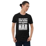 Kortärmad t-shirt i unisex-modell med texten - Med en kropp som denna Svart / XL