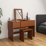 Vida Designs Ava Dressing Table Set with Built-in Mirror And Stool