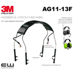 3M Peltor AG11-13F - 10+1 Hodebøyle med Kabel Litecom