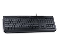 Microsoft Wired 600 QWERTZ German Keyboard - Black