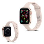 Apple Watch Series 5 44mm yksinkertainen silikoninen kellonauha - Vaalea Pinkki