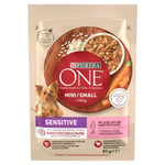 Alimentation humide Purina One Saumon Riz 85 g