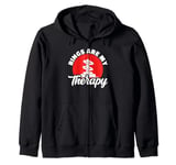 Rings Are My Therapy Outdoor Quoits Traditional Game Zip Hoodie