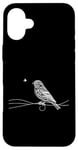 Coque pour iPhone 16 Plus Line Art Oiseau et Ornithologue Pin Siskin