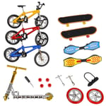 Mini Finger Sports Set Finger Skateboards, Swing Board, Bikes Fingerboards Mini Finger Bicycle, Educational Toy Bike Scooter For Kids Party Favors, 18 Pieces