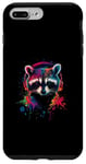 iPhone 7 Plus/8 Plus Colorful Artistic Racoon Headphones Wild Animals Wash Bear Case