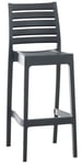 Tabouret De Bar Pour Intérieur Ou Extérieur En Plastique Gris Foncé Empilable Avec Repose-Pieds 10_Mdj10230