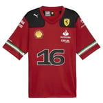 Scuderia Ferrari F1 PUMA Las Vegas LECLERC \"16\"" Amerikansk Fotbollströja T-shirt S"