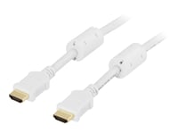 Deltaco Hdmi-1020A - Hdmi-Kabel Med Ethernet - Hdmi Hane Till Hdmi Hane - 2 M - Vit