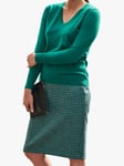 Pure Collection Cashmere V-Neck Sweater, Emerald
