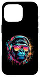 Coque pour iPhone 16 Pro Monkey DJ Disco Music Lover Gorilla Chimpanzee Casque audio