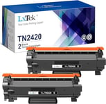 LxTek Toner TN2420 Cartouche de Toner Compatible pour Brother TN2420 TN-2420 TN-2410 pour Brother MFC-L2710DW/L2710DN/L2730DW/L2750DW pour DCP-L2530DW/L2550DN (2 Noir)