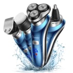 HATTEKER Electric Razor Shaver Wet&Dry Rechargeable Rotary Cordless USB Charge