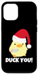 Coque pour iPhone 12/12 Pro Canard avec couteau dit canard vous ! Pyjama mème et drôle