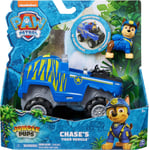 Paw Patrol Jungle Pups, Chase Tiger Vehicle, Toy Truck with Collectible Action &