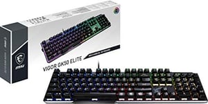 MSI VIGOR GK50 ELITE BOX WHITE clavier USB QWERTZ Allemand Noir, Métallique