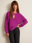 Phase Eight Letina Slinky Keyhole Jumper, Purple