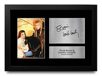 HWC Trading FR A4 David Bowie & Jennifer Connelly Labyrinth Gifts Printed Signed Autograph Picture for Movie Memorabilia Fans - A4 Framed