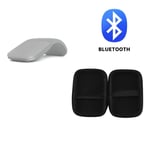 Souris optique sans fil Bluetooth pliable ultra mince,périphérique tactile,silencieuse,pour Microsoft PC,ordinateur portable,tablette - Type Gray with bag