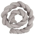 Vingo - Tour de Lit Coussin Serpent Coussin Tressé Pare-chocs Velours Protection Bébé 2M Gris - Gris