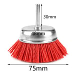 NuoDunco-Brosse à gobelet convertible en filament de nylon,brosse pour perceuse électrique,poignée utilisée pour enlever la rouille,la corrosion,la peinture,75mm,3 po - Type grit80 red