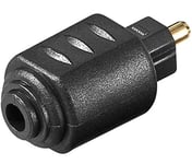 PremiumCord Adaptateur Optique TOSLINK, Prise TOS 3,5 mm - Plugin TOS, Gold-plaqué, Couleur Noire