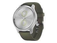 Garmin Vívomove Style - 42 Mm - Sølvaluminium - Smartklokke Med Bånd - Silikon - Mose - Håndleddstørrelse: 125-190 Mm - Bluetooth, Ant+ - 25.5 G