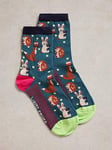 White Stuff Animal Sock In A Cracker - Green, Green, Size 3-5, Women