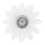 Versa Maputo Horloge Murale Silencieuse pour la Cuisine, le Salon, la Salle à Manger ou la Chambre, Dimensions (H x l x L) 68 x 6,5 x 68 cm, Métal, Couleur Blanc