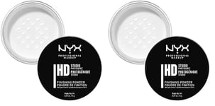 NYX Professional Makeup Poudre de Finition HD Studio, Poudre Libre, Fini Mat, Contrôle de la Brillance, Teinte : Translucent (Lot de 2)